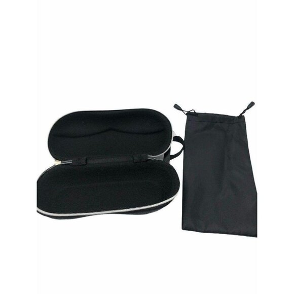 Zippered Glasses Case With Black Cloth 2pc Set Unisex Superfine Fiber - Picture 1 of 8
